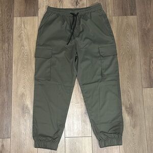 Men's Olive Green Cargo Jogger Pants - Unbranded